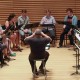 Jerry Blackstone and students in rehearsal