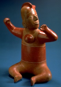 Artist Unknown, Mexican, Colima Culture Seated Figure, c. 700 Terracotta Museum purchase made possible by a gift from Helmut Stern, 1983/1.355 